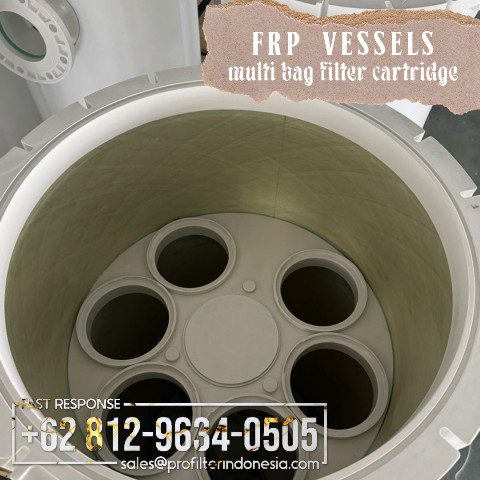 frp vessel multi bag filter cartridge housing air laut